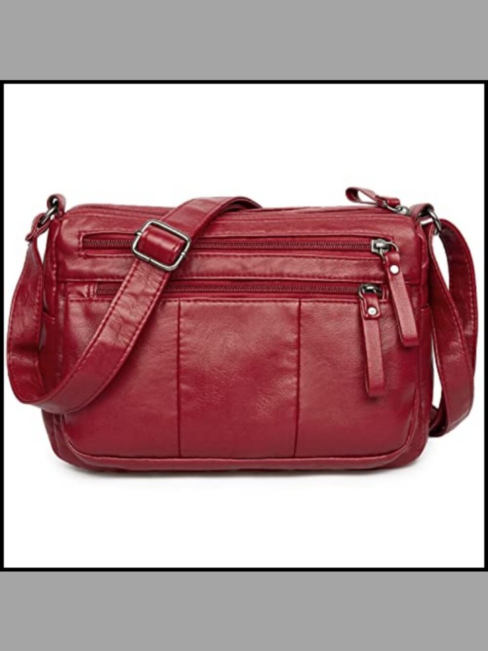 Soft PU Leather Crossbody Shoulder Bag Lightweight Multi-Pocket Handbag